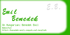 emil benedek business card